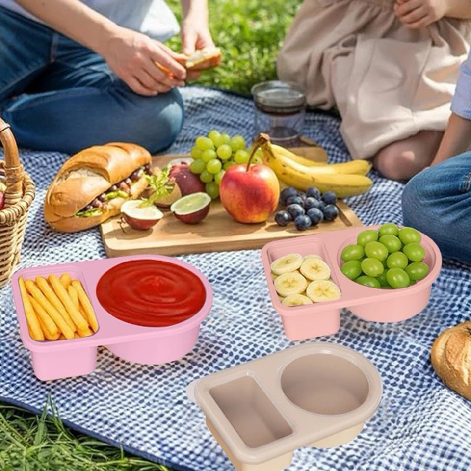 Reusable Snack Containers with Lids Silicone Food Containers for Picnic Camping* - Image 3 of 4