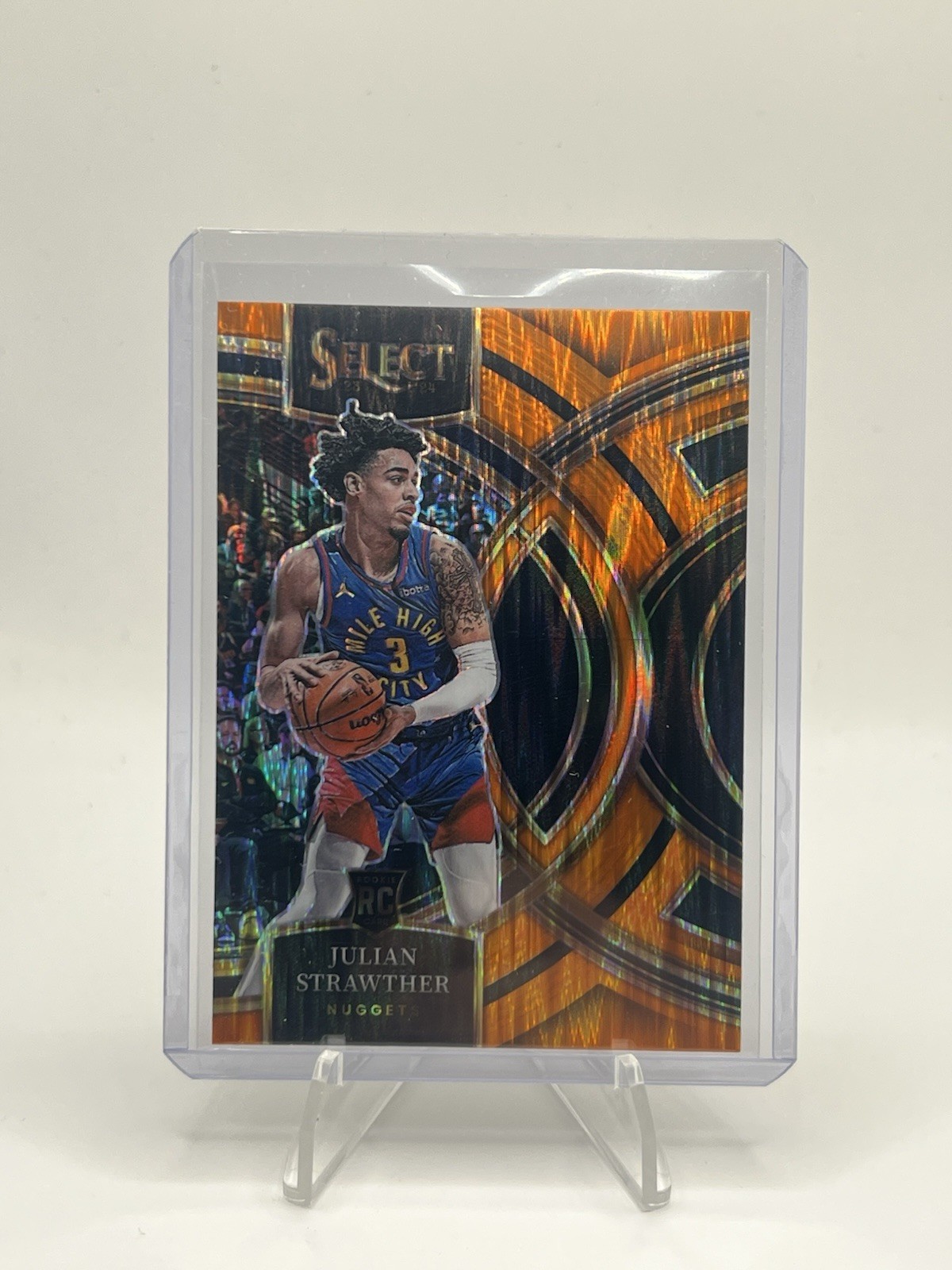 2023-24 Panini Select Julian Strawther Rookie Premier #101 Flash Orange Prizm ðŸŸ