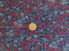 4695. NAVY FLORAL Apparel, Craft, Quilting COTTON FABRIC - 43.5" x 2-7/8 yds.