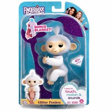 Fingerlings SUGAR Baby Monkey BLANKET Interactive Toy White /Glitter WowWee