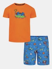 Under Armour Boys' Two Piece Swim Set Town Pool Blaze Orange UASIK58E-820 NWT