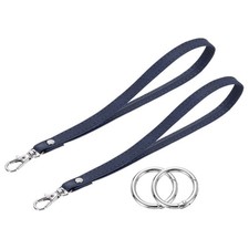 2 Pcs Wristlet Strap, PU Keychain Hand Strap with Circle Ring, Blue