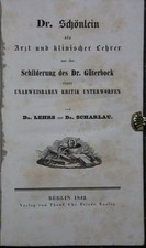 Stretschrift: Schönlein Come Medico E Insegnante Clinico 1842
