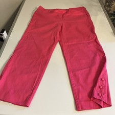 Lilly Pulitzer LUXURY CAPRI Pants Sz 12 Pink Stretch Cotton Palm Beach fit