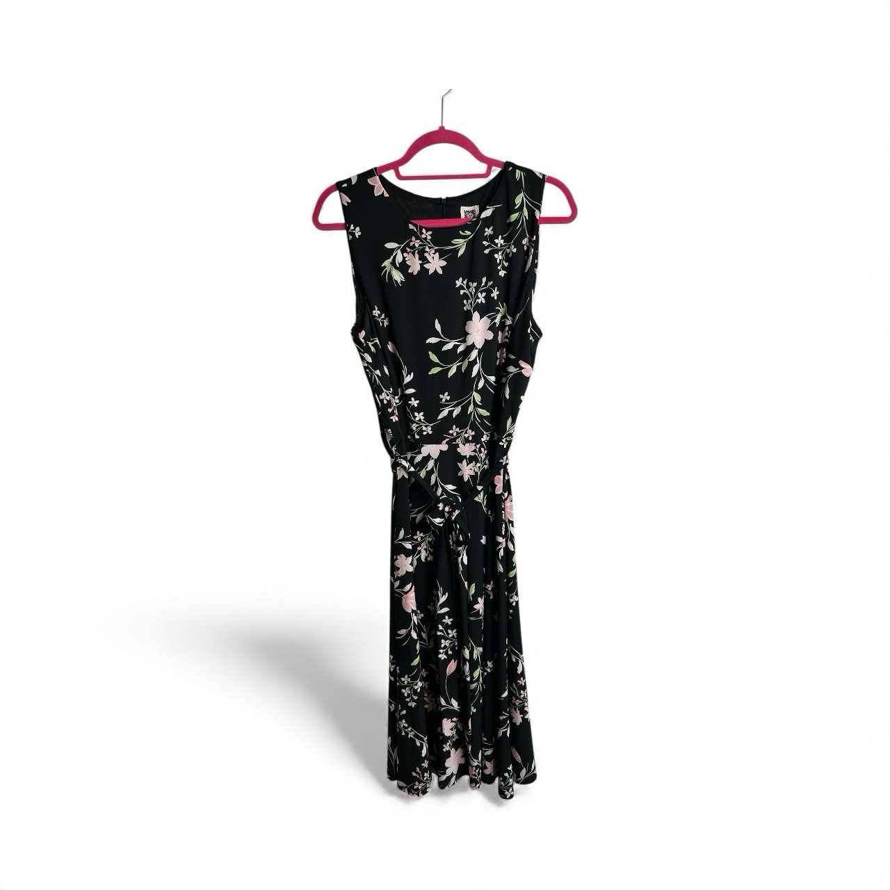 Anne Klein Women’s 16 Sleeveless Belted Floral Midi Dress 4521