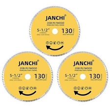3Pack 5-1/2 Inch 130T Circular Saw Blade 5/8 Inch (16Mm) Arbor, Plywood, OSB, Pa