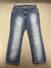 Vtg Lee Riders Distressed Jeans Misses 16M Stonewash USA 34x30 100 Cotton
