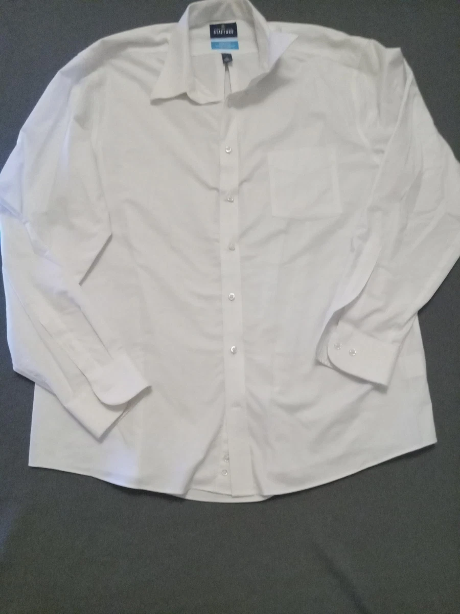 stafford white dress shirts | | Mens Shirt Break Resistant Buttons Stafford Super Soft Men's 4