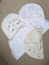 Bundle 5 Vintage Embroidered  Linen & Lace Teacosy Covers