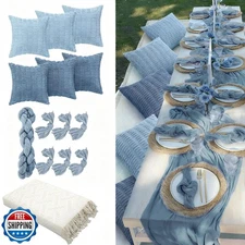 Beeveer 91 x 71 Extra Large Outdoor Boho Picnic Blanket with Blue