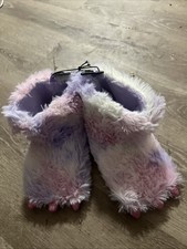 Wonder Nation Purple Monster Claw Foot Slippers Toddler Girl 11/12 Plush Bootie