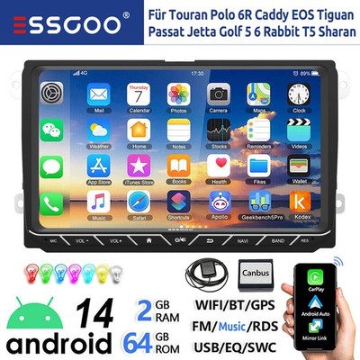 64G Android 14 Carplay Autoradio GPS Für VW Golf 5 6 Polo 6R Passat Caddy Tiguan