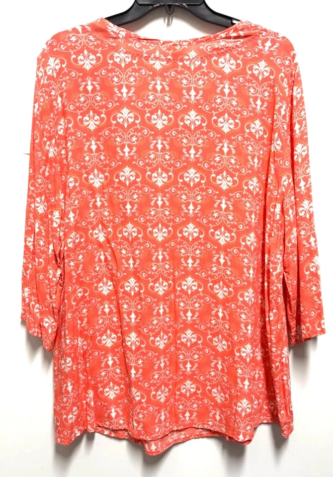 Lindo Top Pintuck Rosa Coral Talla 2X (20) Gloria Desteñida Mangas 3/4 Foto 3 de 3