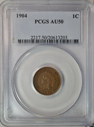 1904 Indian cent, PCGS AU50