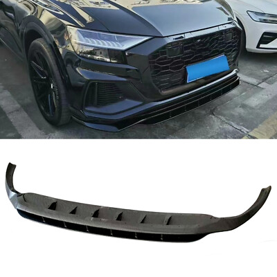 Front Bumper Spoiler Splitter Lip Kit For Audi Q8 S-line SQ8 MK1 2018-2023