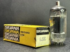 SYLVANIA 6JS6C Compactron Beam Power Amplifier Tube NOS Tests @ 110 Original Box