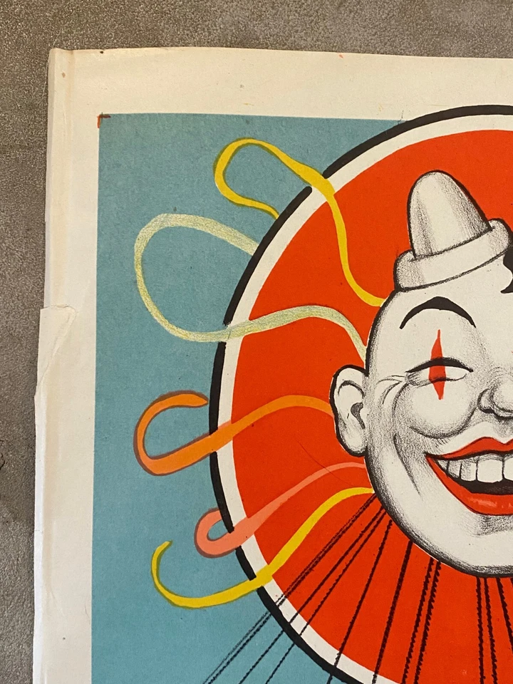 Antique/VTG 30's Carnival Fun Fair Poster, Motorcycle Death Riders, Ghost Train - Image 3 of 4