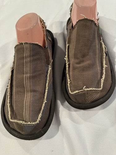 Sanuk Tweed Sidewalk Surfer Shoes Mens Size 9 Brown Multi Colors - Picture 2 of 13