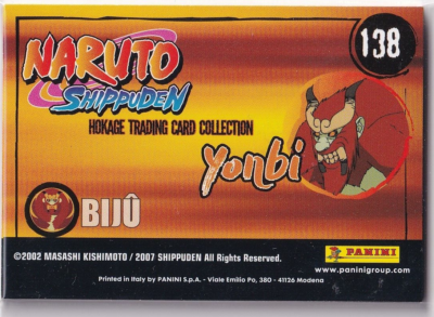 Panini Naruto Shippuden Hokage Trading Card Karte Nr. 138 Biju