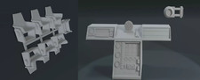 Consola interior Star Trek Galileo Shuttlecraft asientos controles impresos en 3D 1:32