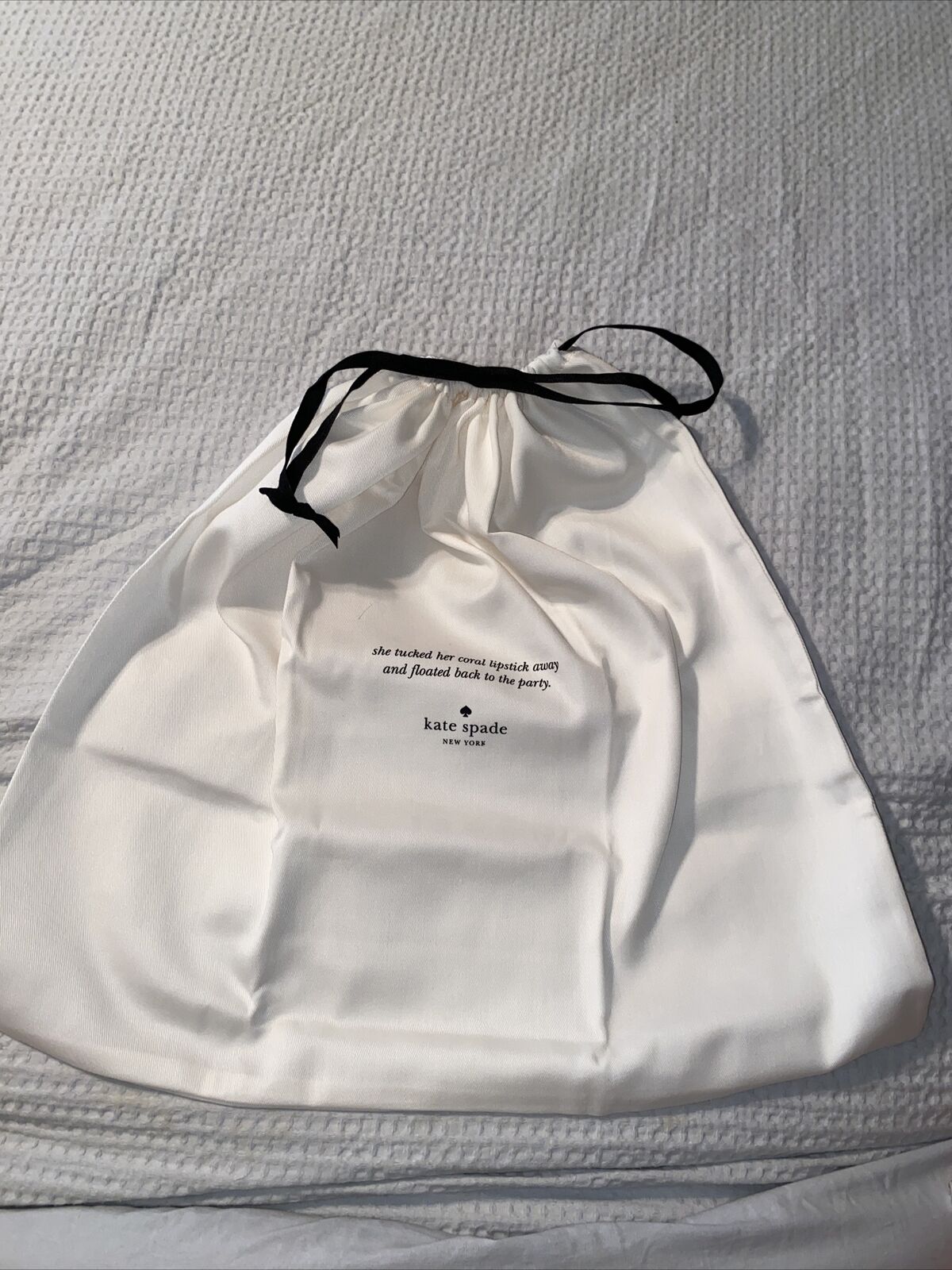 Kate Spade Off-White ” x ” Dust Bag Purse Protector w/Black  Drawstring | eBay