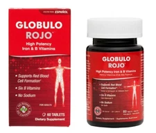 Globulo Rojo Multivitamin w/ High Potency Vitamin C  & Zinc, 60 Tablets, 8/ 2027