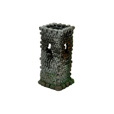 Bergfried, geschlossener Turm, Spur N, lackiert dunkelgrau + gealtert
