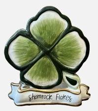 Blue Sky Clayworks SHAMROCK FLAKES Tea Light Candle House St Patrick’s Day NWT
