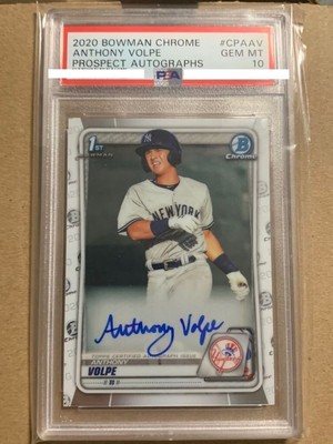 その他 2020 bowman anthony volpe auto psa10 PSA10 Anthony Volpe 2020 1st Bowman Crome Auto Signetures Prospect