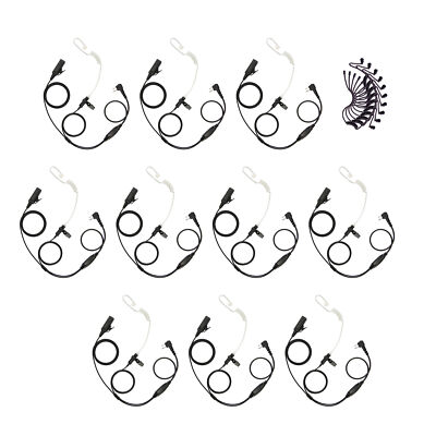 10 Packs 2-Way Radio Clear Tube Earphone for Motorola CLS1110 CP150 SP50