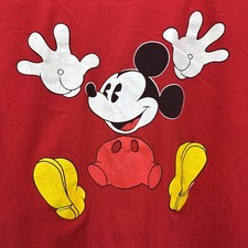 VINTAGE Disney Mickey Co Mickey Mouse T Shirt Adult XL Red 90s USA Made Jumping