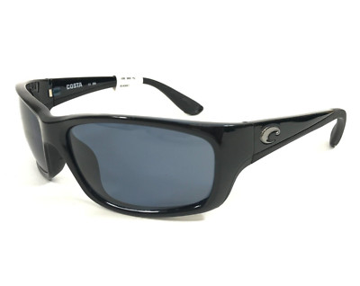 Costa Sunglasses Jose JO11 Shiny Blackout Wrap Frames with Gray Polarized Lenses