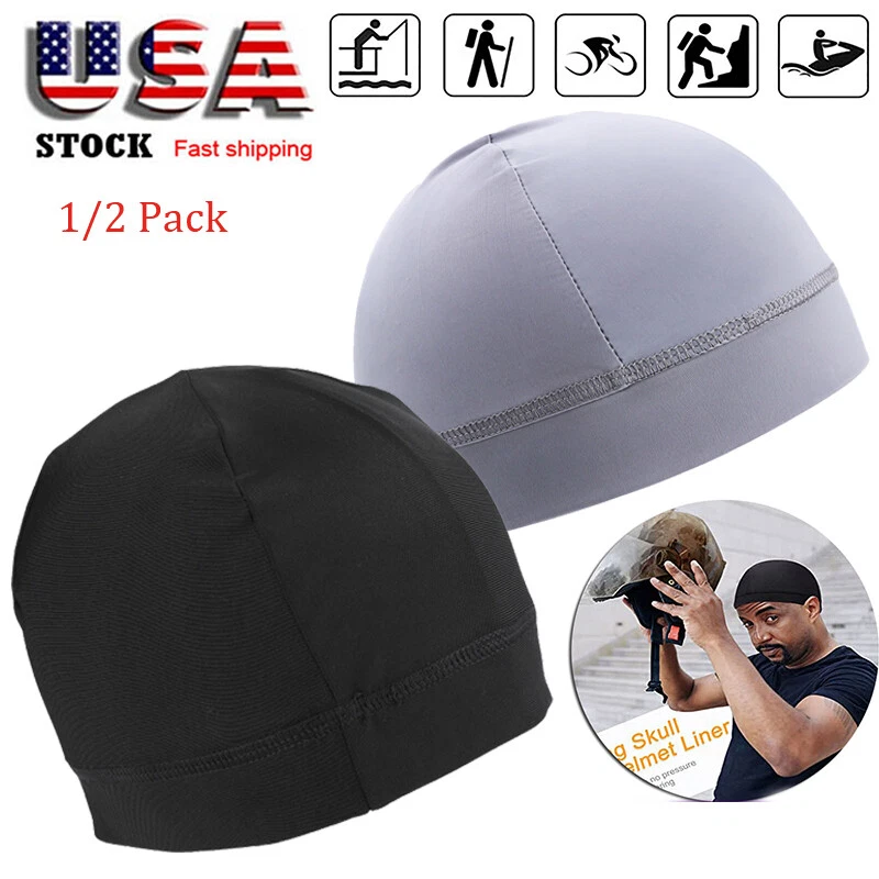 Men Moisture Wicking Beanie Hat Helmet Liner Sport Skull Cap