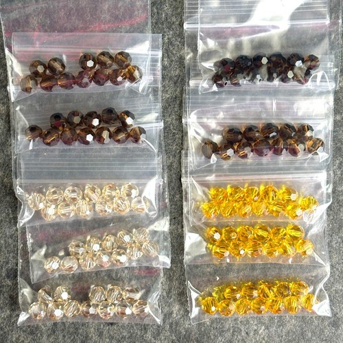 6mm round crystal beads Swarovski? - 120 pcs - autumn colors - estate lot