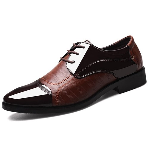 Scarpe eleganti formali uomo moda scarpe stringate ballerine uomo taglie forti 38-47 - Foto 7 di 14