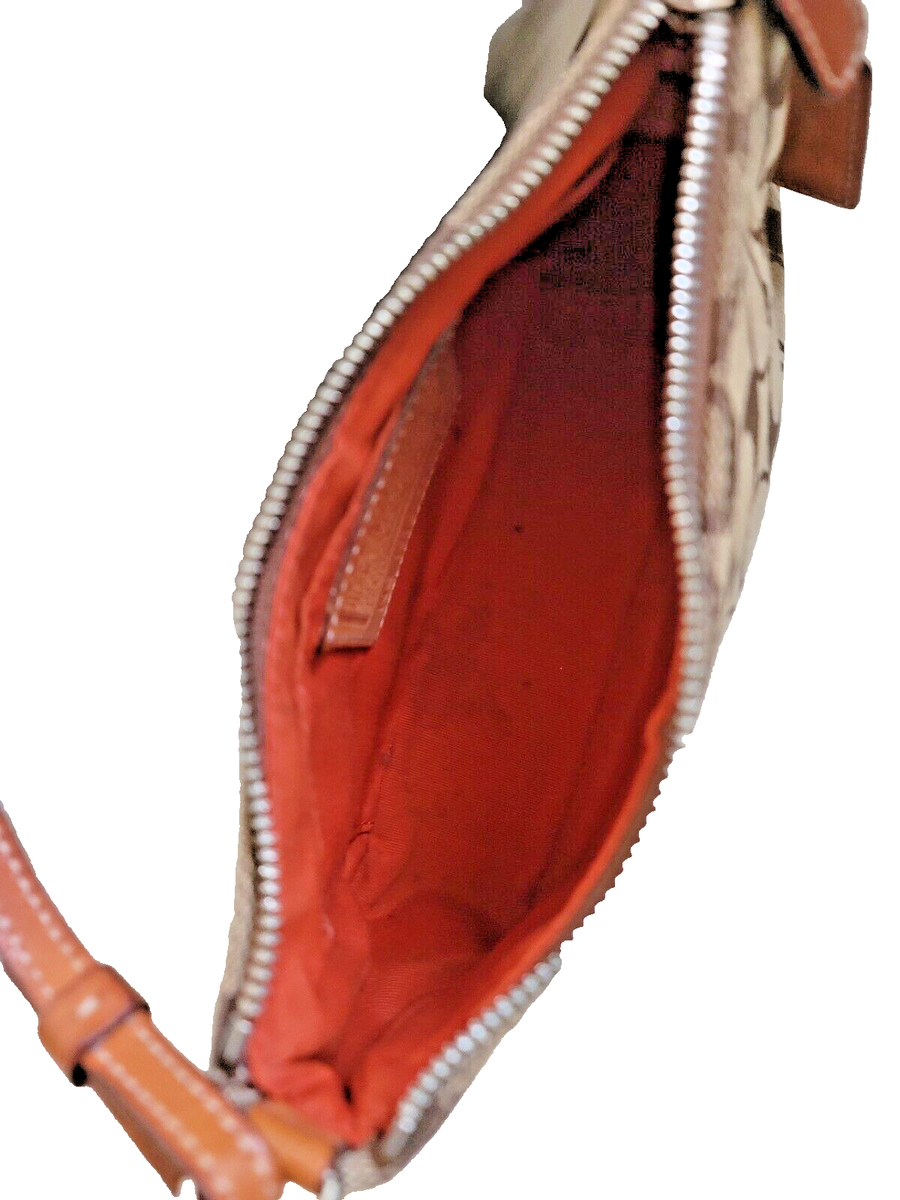 Coach Signature Leather Jacquard/Canvas Demi Khaki and Brown