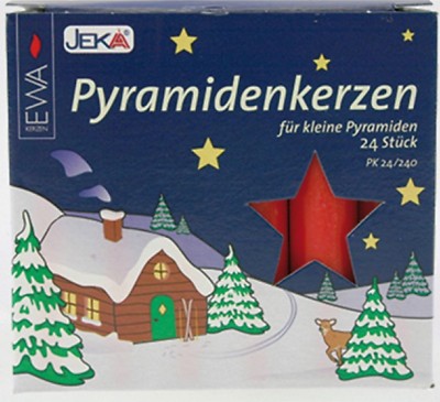 Pyramidenkerzen rot 24 Stück-Packung von EWA Ø 14 x  L 74 mm  95048911