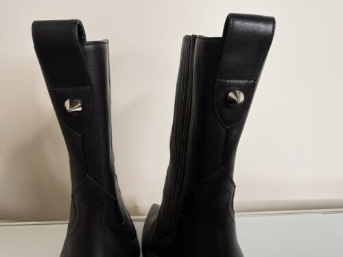 Christian Louboutin Santiag Black Leather Pointed Toe Bootie Boot Heel 40.5 EU - Picture 6 of 10