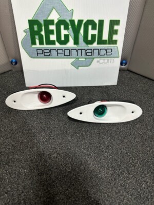Sea Dog Cat Eye Side Bow Lights Boat Navigation White Powdercoat 400180-1