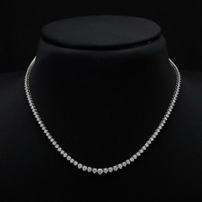 14k White Gold 6th Anniversary Necklace Genuine Cut Lab Grown Diamond DEF/VVS-VS