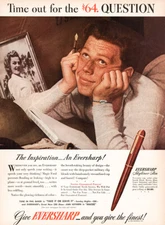 1945 Eversharp: Time Out for the 64 Question Vintage Print Ad
