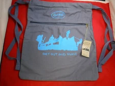 fc12 NWT GOAP Get Out And Play Gray Blue Canvas Cinch Backpack Bag Tote