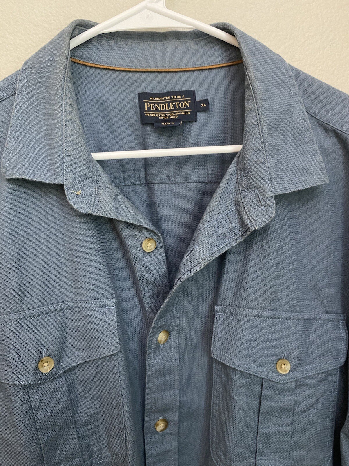 Pendleton Casual Button Down Shirt Blue Long Slee… - image 3