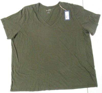 Women's Universal Thread V-Neck Tee Shirt - Green - 4X