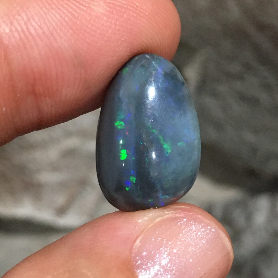 Gema suelta cabujón ópalo australiano negro sólido fino 19ct 19x12x7 mm Foto 2 de 4