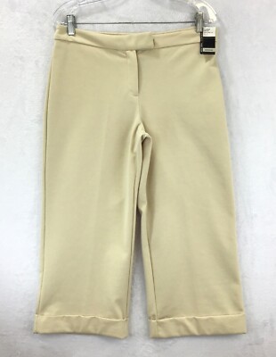 NY&C City Knit Oliver Street / Stretch Knit Cuffed Crop Capri Pants NWT / Size M