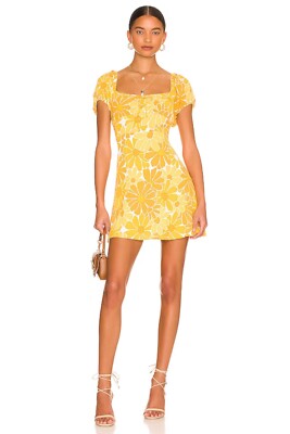 faithfull the brand lovita mini dress NWT Faithfull The Brand Size 10 Marigold Lovita Mini Dress Canaria Floral