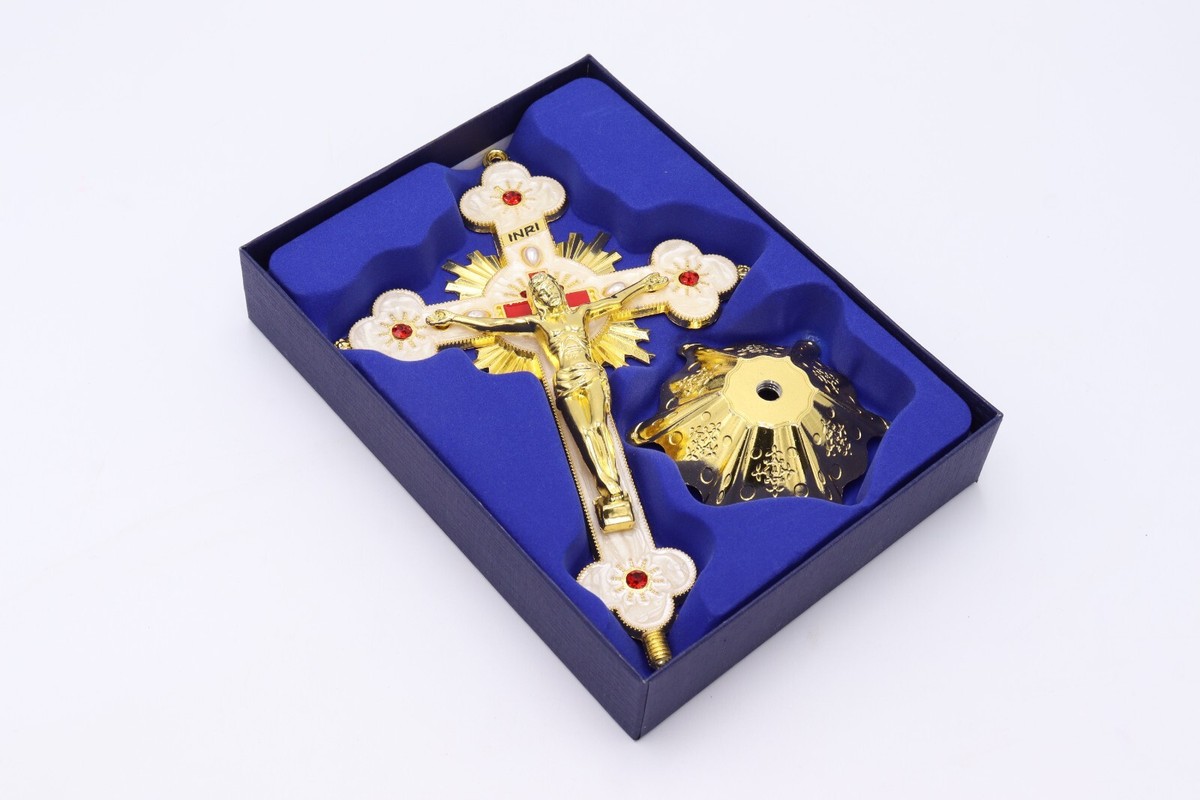 Big Orthodox Cross Crucifix Altar Stand Jerusalem Holy Land Gift