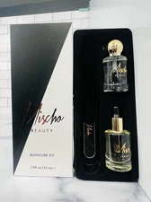 Mischo Beauty Manicure Kit - Glass Nail File / Cuticle Oil / Top Coat - NIB