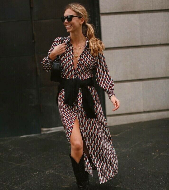 Zara Women Geometric Print Midi Dress 4786/258 | eBay Zara Women Geometric Print Midi Dress 4786/258 | eBay